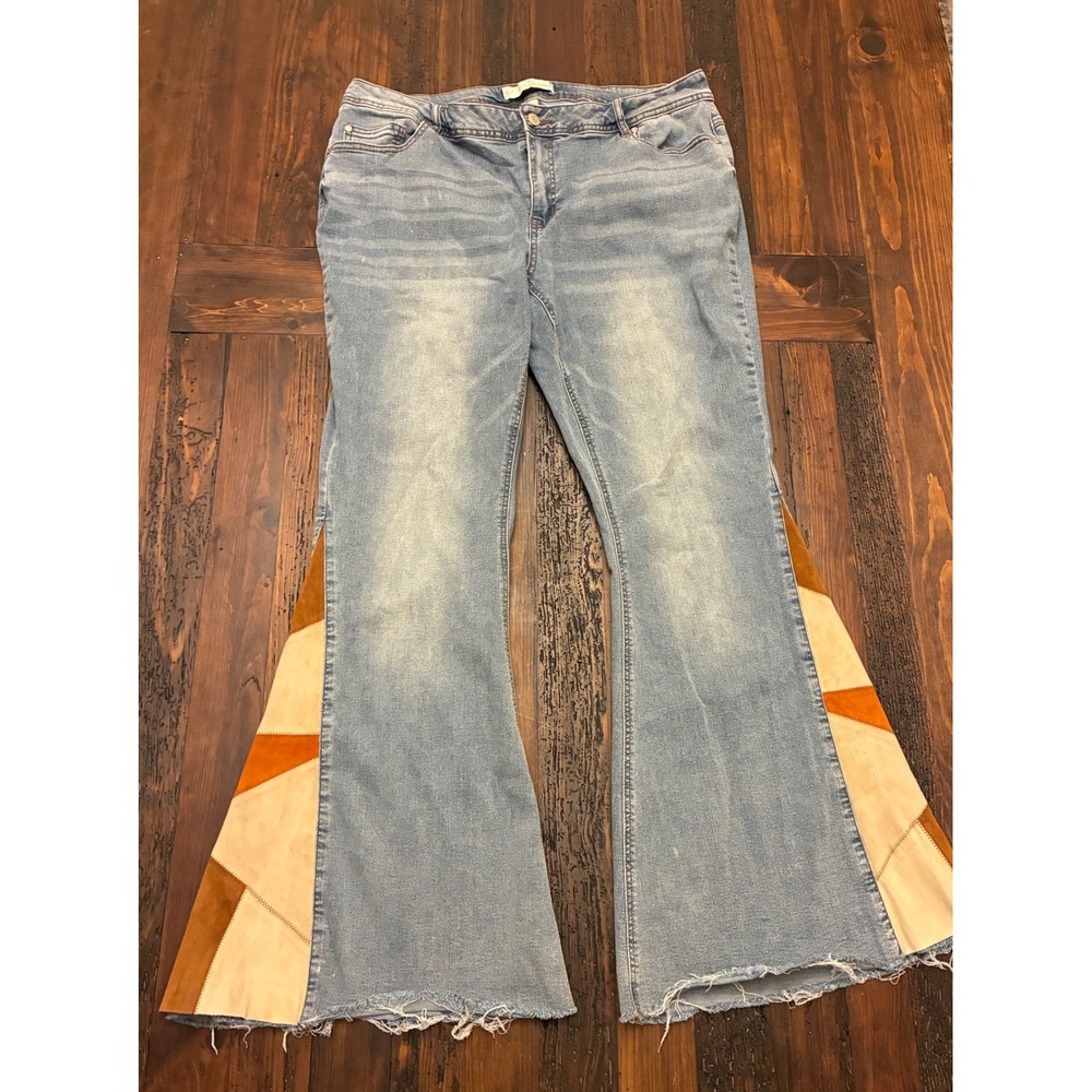 Patchwork Bell Bottom Denim - image 1